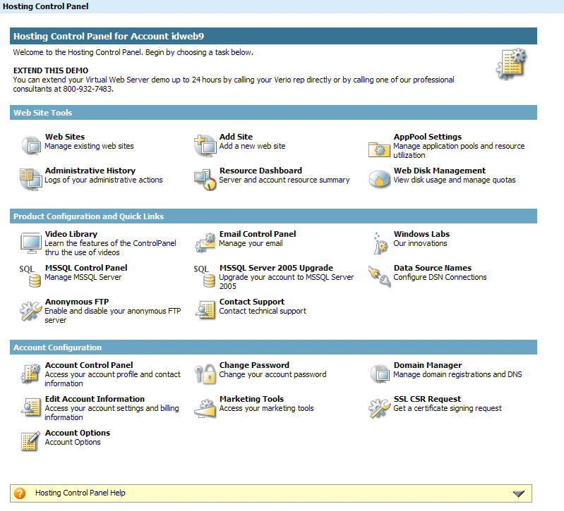 Hosting Control Panel