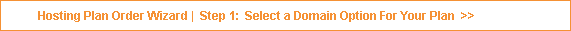 Web Hosting Plan Order Wizard